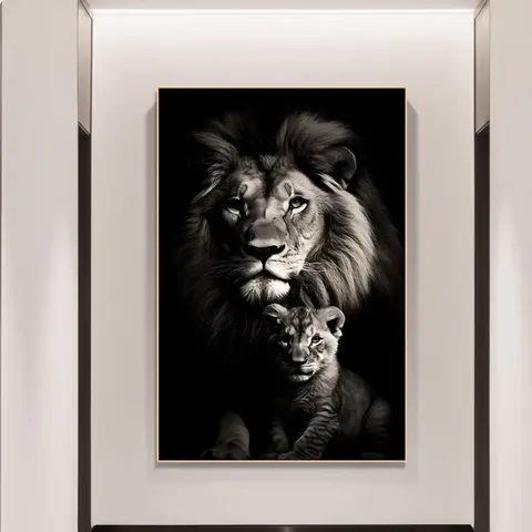 Domanical lion Wall Art Home Decor Painting Light Luxury Atmosphere Modern Living Room Porch Background Wall Hanging Painting