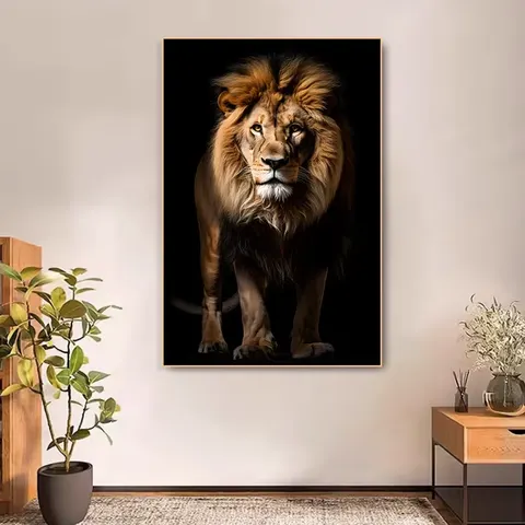 Domanical lion Wall Art Home Decor Painting Light Luxury Atmosphere Modern Living Room Porch Background Wall Hanging Painting