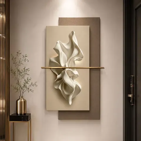 Double-Layer MDF Wall Art with Backlit LEDs, Powered by USB Plug, for Home and Hotel Use