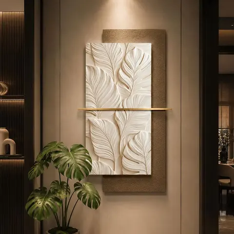 Double-Layer MDF Wall Art with Backlit LEDs, Powered by USB Plug, for Home and Hotel Use