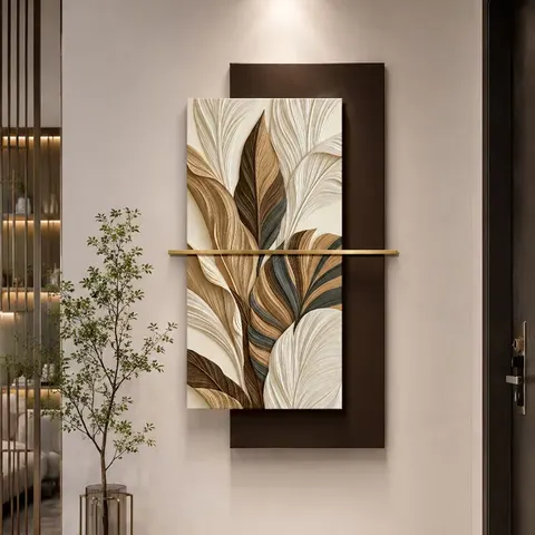 Double-Layer MDF Wall Art with Backlit LEDs, Powered by USB Plug, for Home and Hotel Use