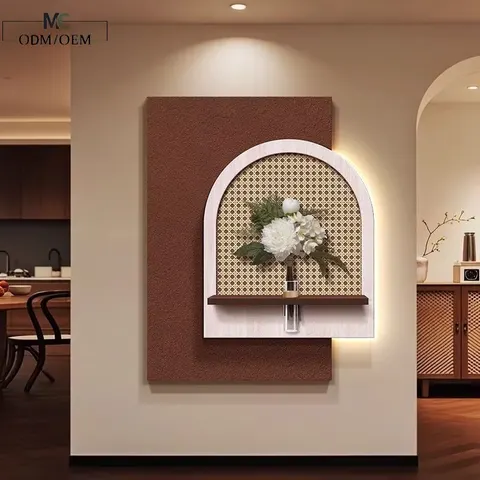 Double-layer Sandstone Art Home Decoration Picture Hydroponic Plants with LED Decorative Paintings