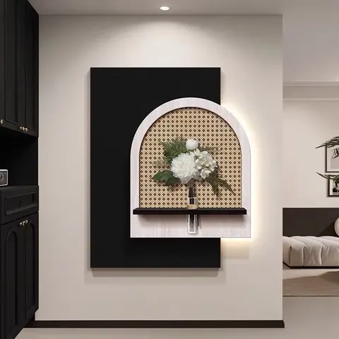 Double-layer Sandstone Art Home Decoration Picture Hydroponic Plants with LED Decorative Paintings