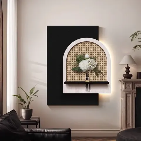 Double-layer Sandstone Art Home Decoration Picture Hydroponic Plants with LED Decorative Paintings