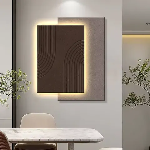 Double-layer Three-dimensional Sandstone Fabric Texture Decorative Painting Restaurant Background Wall LED Decor Paintings