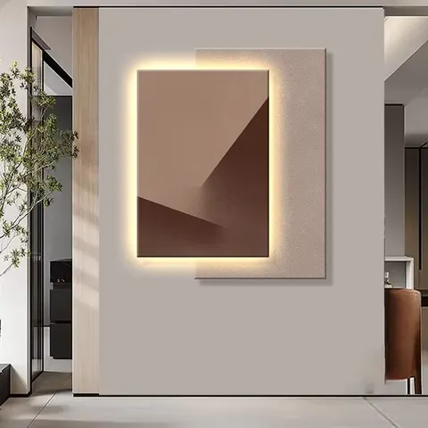 Double-layer Three-dimensional Sandstone Fabric Texture Decorative Painting Restaurant Background Wall LED Decor Paintings