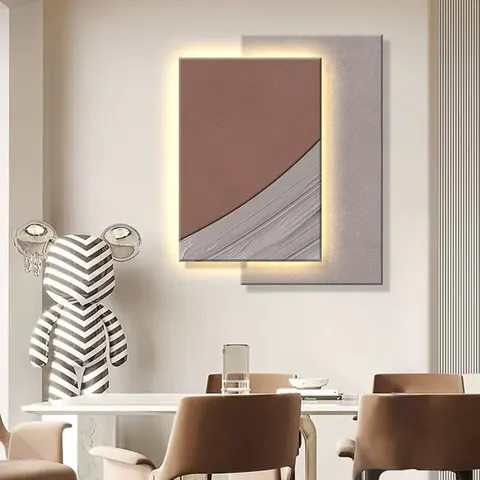 Double-layer Three-dimensional Sandstone Fabric Texture Decorative Painting Restaurant Background Wall LED Decor Paintings