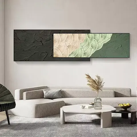 Double Overlay Wall Art Home Decor Painting Living Room Sofa Background Wall Canvas Painting and Crystal Porcelain Painting