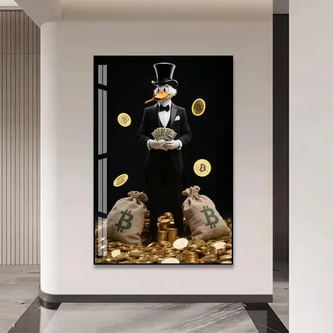 Duck and Dollar Crystal Painting Cartoon Picture Poster High-definition Printing Art Decor LED Painting