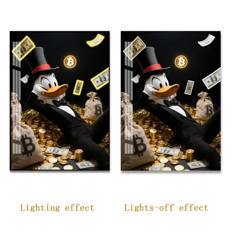 Duck and Dollar Crystal Painting Cartoon Picture Poster High-definition Printing Art Decor LED Painting