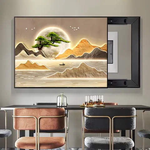 抽象 单幅 装饰画 新中式 餐厅背景墙挂画