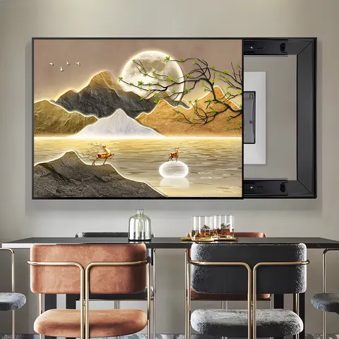 抽象 单幅 装饰画 新中式 餐厅背景墙挂画