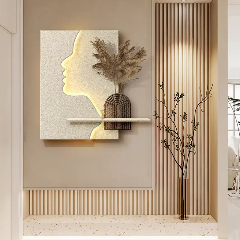 抽象 单幅 装饰画 现代简约 客厅背景墙挂画 LED带灯画