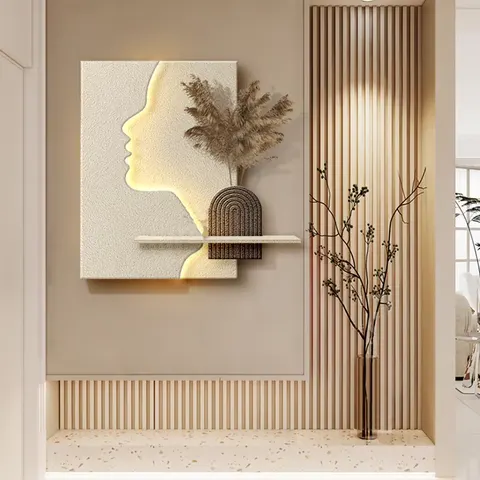 Elegance Characters Glowed LED Painting Hand-drawn Sandstone Art Home Furnishings Decorative Painting