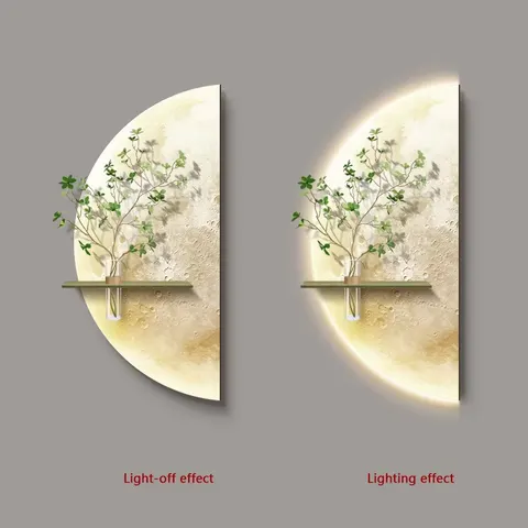 植物 单幅 装饰画 现代简约 玄关背景墙挂画 LED带灯画
