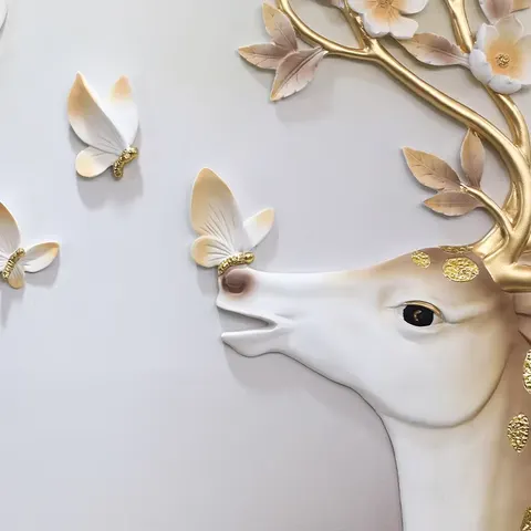 繁花 单幅 装饰画 现代简约 客厅背景墙挂画 砂岩浮雕