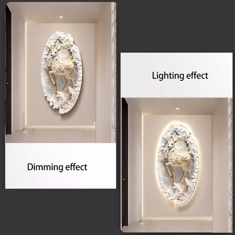 Elk Art Engraving Entrance Hall Home Furnishings Decor Painting Corridor Background Wall LED Crystal Porcelain Painting