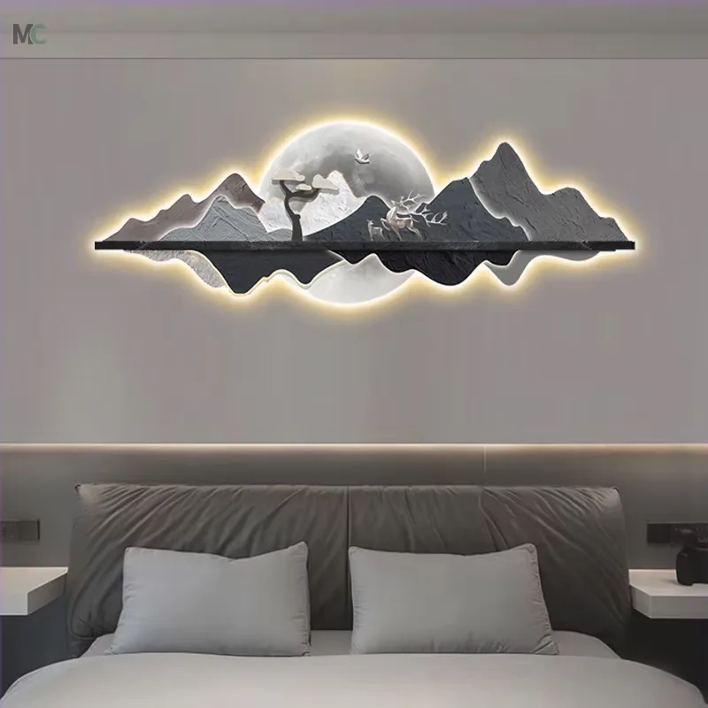 Elk Landscape Living Room LED Home Decor Paintings Advanced Sense Three-dimensional Effect Crystal Porcelain Paintings