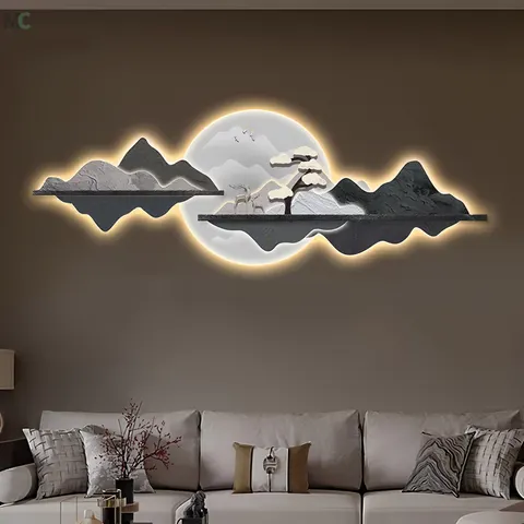 Elk Landscape Living Room LED Home Decor Paintings Advanced Sense Three-dimensional Effect Crystal Porcelain Paintings