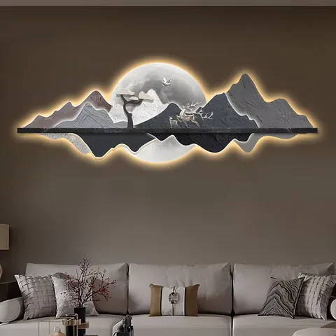 Elk Landscape Living Room LED Home Decor Paintings Advanced Sense Three-dimensional Effect Crystal Porcelain Paintings