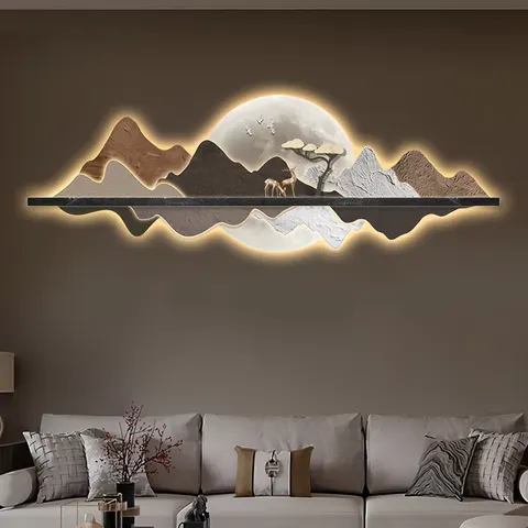 Elk Landscape Living Room LED Home Decor Paintings Advanced Sense Three-dimensional Effect Crystal Porcelain Paintings