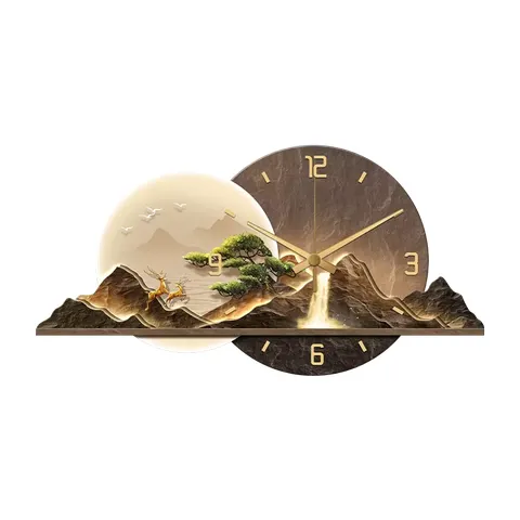 Elk Scenery and Mountains Alarm Clocks and Watches Wall Painting Sofa Background Wall Crystal Porcelain Painting