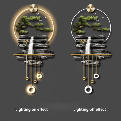Elk Scenery and Mountains Art Home Decor Painting Metal Pendant Acrylic LED Painting