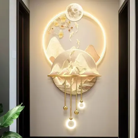 Entrance Decorative Painting Nine Dragons Fish Landscape Acrylic LED Wall Art 3D Acrylic LED Art 3D Acrylic LED Wall Art
