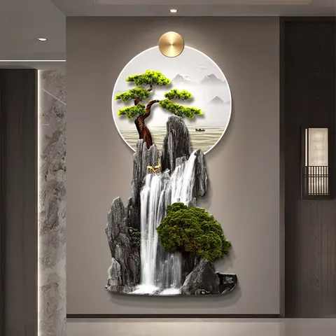 抽象 单幅 装饰画 现代简约 玄关背景墙挂画 LED带灯画