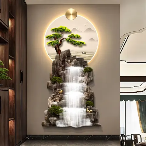 抽象 单幅 装饰画 现代简约 玄关背景墙挂画 LED带灯画