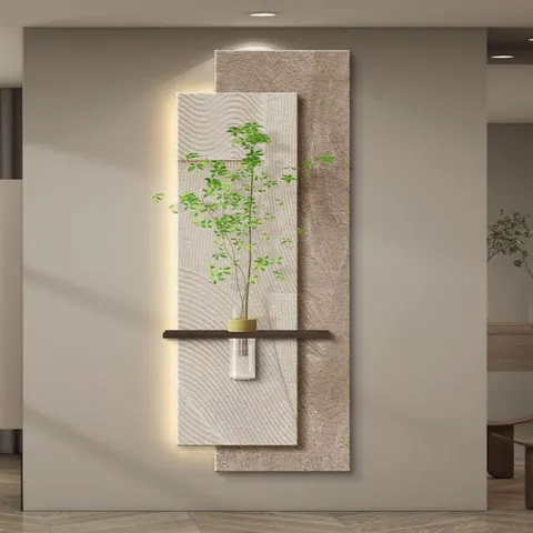 Entryway Entrance Hall Home Decor Painting Corridor Three-dimensional Hydroponics Houseplants Sandstone Wall Mural Painting