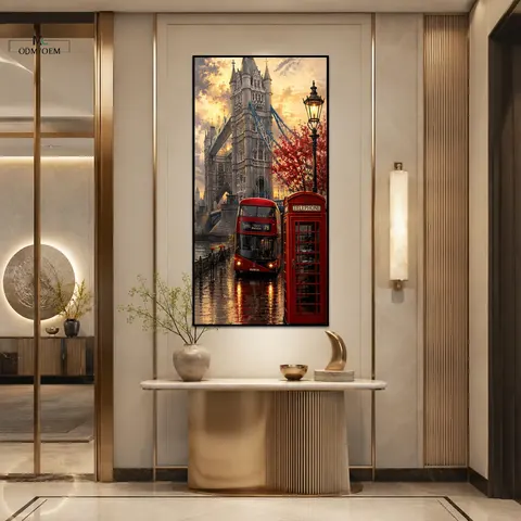 European Architecture Art Cityscape Canvas Historic Street Decor Hallway Wall Painting Art Decorative Painting