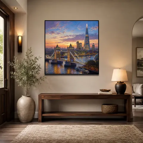 European City Wall Art Canal City Canvas Scenic Architecture Decor Vintage Street Painting Home Decorative Painting
