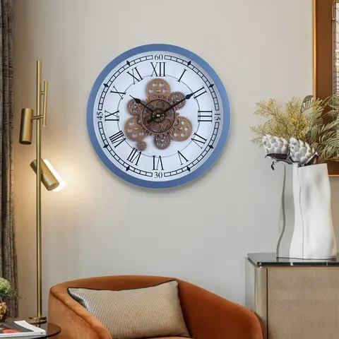 European Retro Gear Living Room Simple Creative Quiet Modern Clock Decorative Painting Home Decor Wall Clock