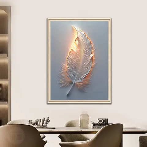 European Style Picture Frame Light Luxury Feather Home Furnishing Decor Painting Restaurant Background Wall Hanging Paintings