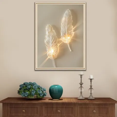European Style Picture Frame Light Luxury Feather Home Furnishing Decor Painting Restaurant Background Wall Hanging Paintings