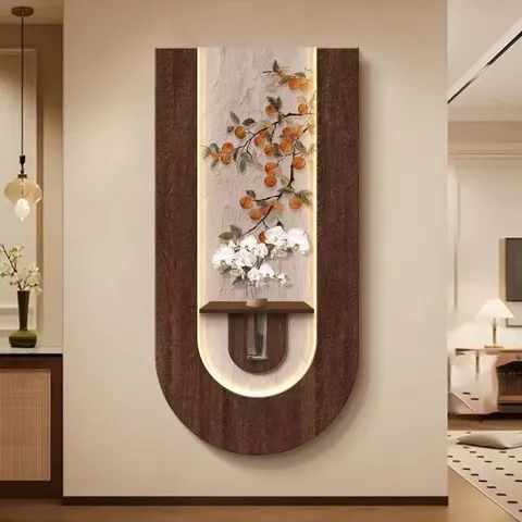 Factory Bulk Sale Sandstone Entrance Hall Decorative Painting Creativity Hydroponic Plants Wall Painting