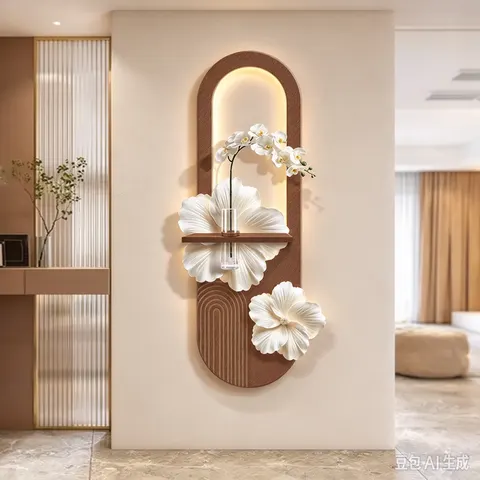 Factory Custom Sandstone LED Artwork Floral Relief Wall Panel Modern Illuminated Decor Bulk Wholesale Supply