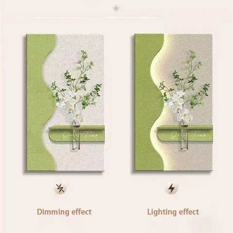 植物 单幅 装饰画 现代简约 客厅背景墙挂画 LED带灯画