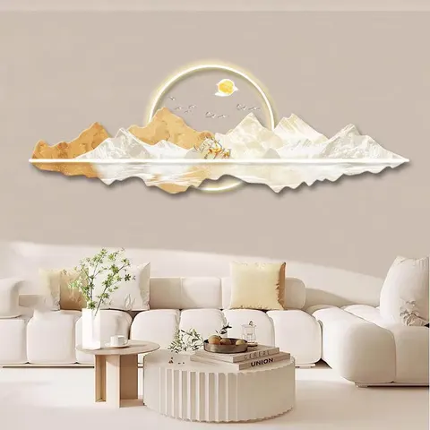 Factory Customization Modern Elk Sofa Background Wall Art Decor Painting UV Engraving Acrylic LED Painting