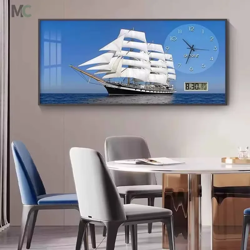 Factory Customization Restaurant Background Wall Crystal Porcelain Painting Perpetual Calendar Art Wall Mural