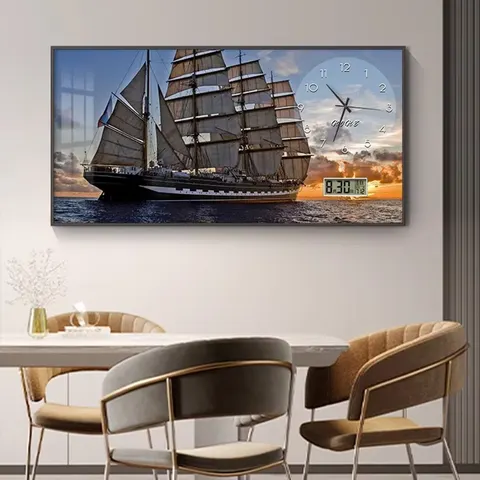 Factory Customization Restaurant Background Wall Crystal Porcelain Painting Perpetual Calendar Art Wall Mural