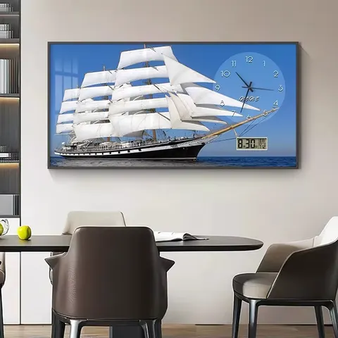 Factory Customization Restaurant Background Wall Crystal Porcelain Painting Perpetual Calendar Art Wall Mural