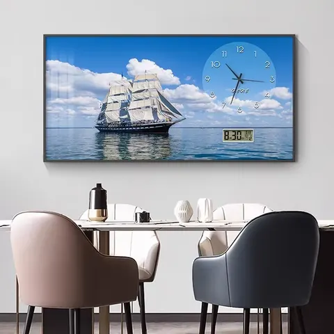 Factory Customization Restaurant Background Wall Crystal Porcelain Painting Perpetual Calendar Art Wall Mural