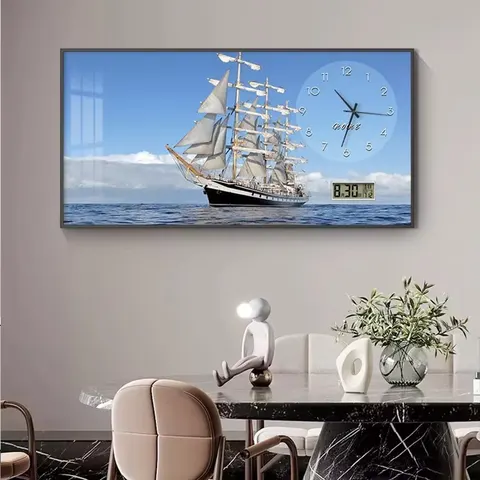 Factory Customization Restaurant Background Wall Crystal Porcelain Painting Perpetual Calendar Art Wall Mural