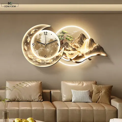 Factory Direct Acrylic LED Wall Art UV Engraved Clock Panel Decorative Painting Bulk Wholesale Manufacturer