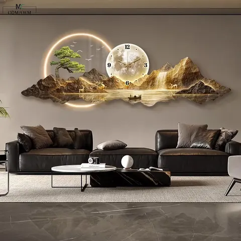 Factory Direct Custom Acrylic Crystal Wall Art LED Clock Painting Wholesale Decorative Panel Bulk Order OEM ODM  Supply