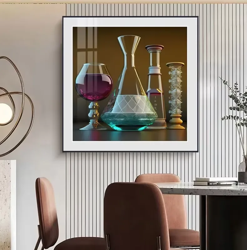 Factory Direct Modern Home Decoration Crystal Porcelain Painting Restaurant Background Wall Art Home Decor Painting
