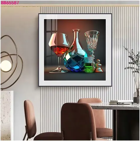 Factory Direct Modern Home Decoration Crystal Porcelain Painting Restaurant Background Wall Art Home Decor Painting