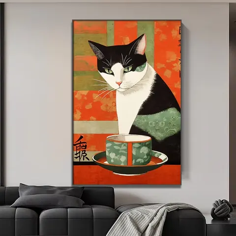 Factory Direct Sale Japanese-style Cartoon Art Home Decor Painting Sofa Feature Wall Oil Canvas Wall Decor Painting
